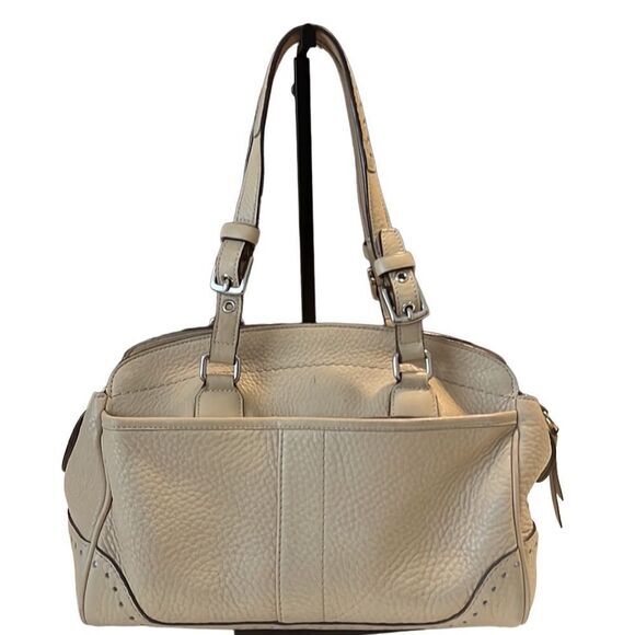 Coach Tan Pebbled Leather Top Zip Satchel Shoulder‎ Bag 5031 - Picture 3 of 16